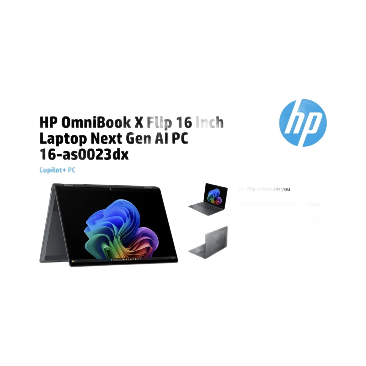 HP Laptop Omnibook X Flip 16 AS0023DX Intel Ultra 7 256V 16GB 1TB SSD Win 11 H 16 Inc 1 Y Warranty, view 4