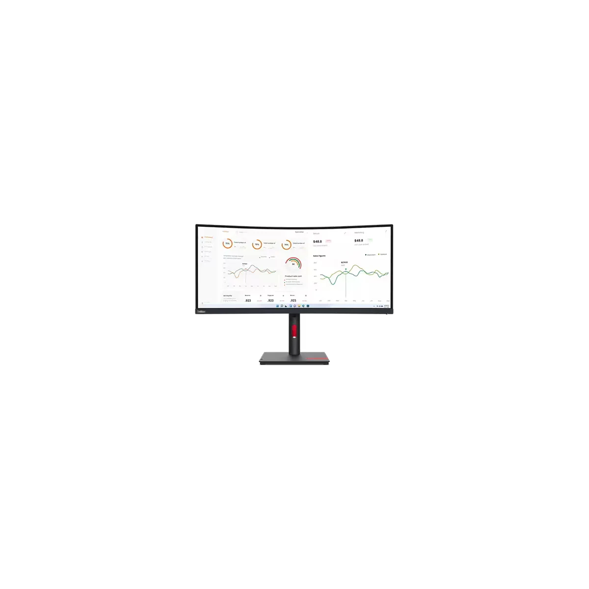Lenovo Thinkvision T34W-30 34IN Ultrawide Qhd Curved Monitor, view 4