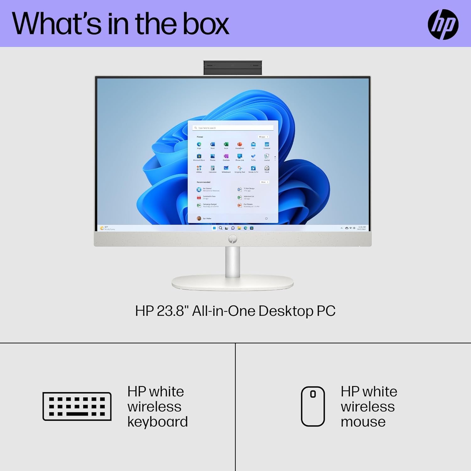Desktop HP All In One 24 CR0014L AMD Ryzen 7 7730U 8GB 512SSD 24IN Dos White 1 Yr Warranty Black, view 2
