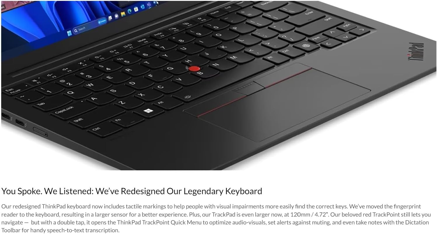 Lenovo Laptop ThinkPad X1 Carbon Core Ultra 7 16GB 2TBSSD Windows 11 Pro 14 Inches 1 Yr Wa, view 3