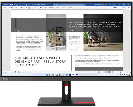 Lenovo S27I-30 27IN Monitor FHD VGA + HDMI, view 2