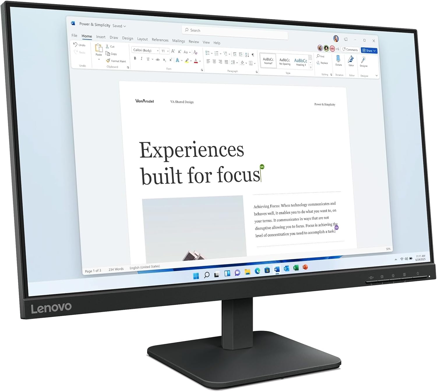 Monitor Lenovo L24-4E 24IN, view 2