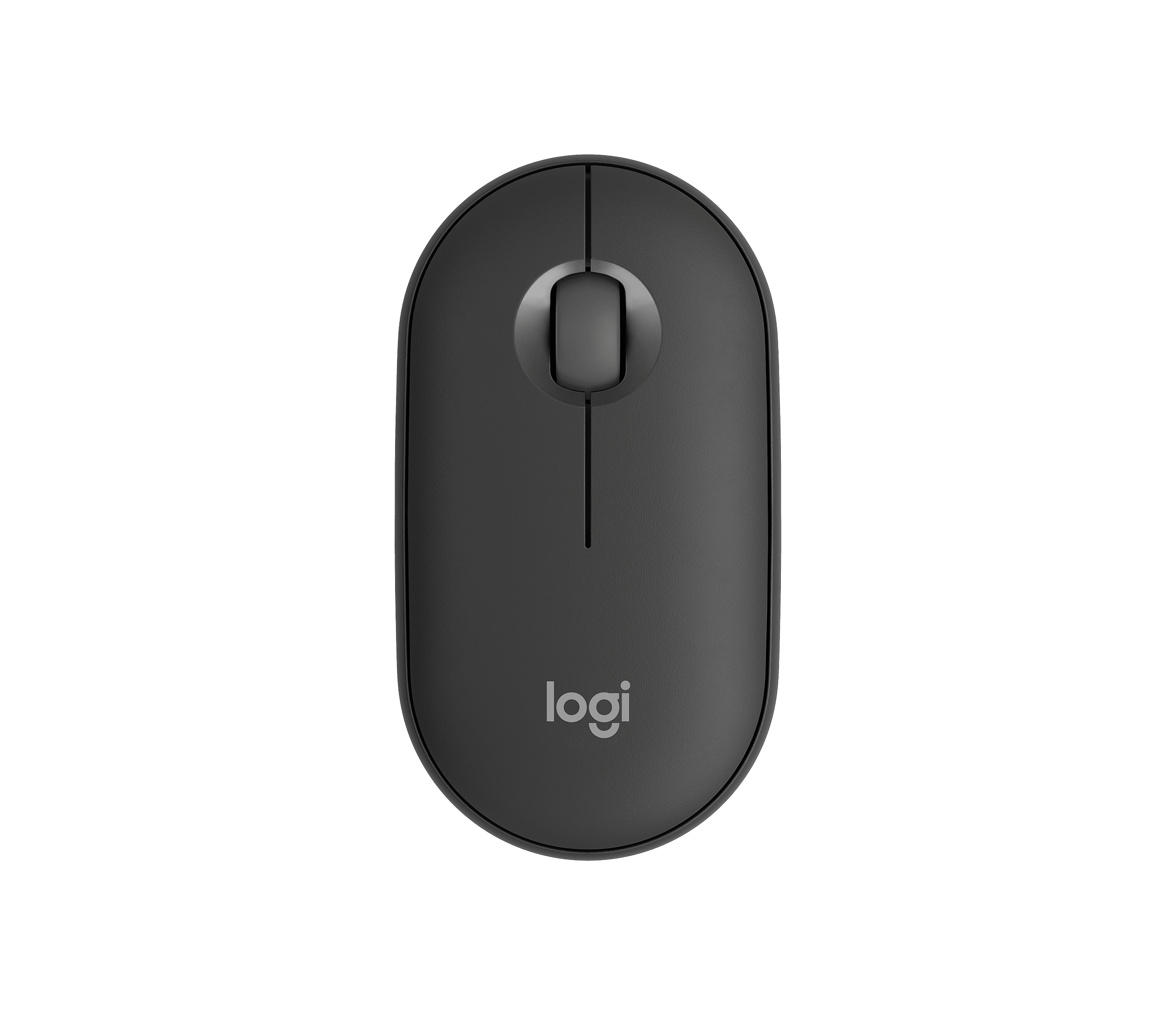 Ultra-slim pebble profile with smooth rounded edges and quiet click switches.